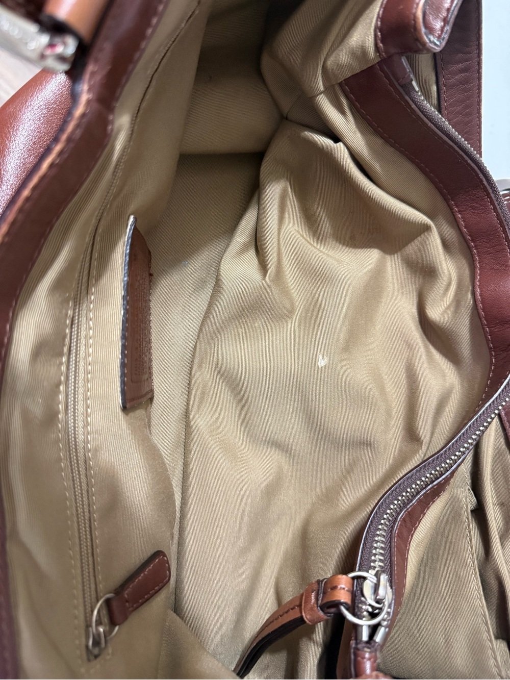 Coach Brown Leather Shoulder Bag with Double Straps - Picture 6 of 9